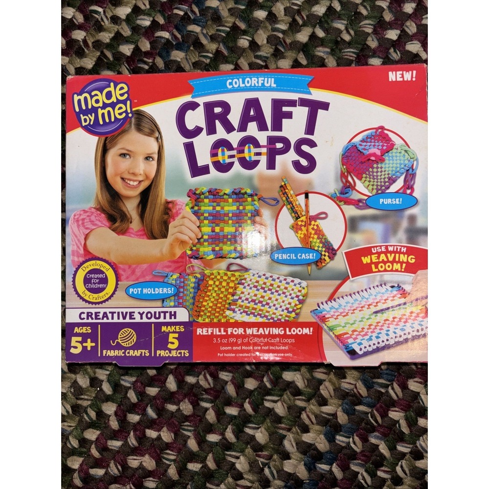 Made By Me Youth Craft Loops REFILL Loops for Weaving‎ Loom NIP Box Is Worn